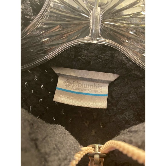 COLUMBIA Black Full Zip Jacket Fuzzy Size Large - Picture 2 of 4